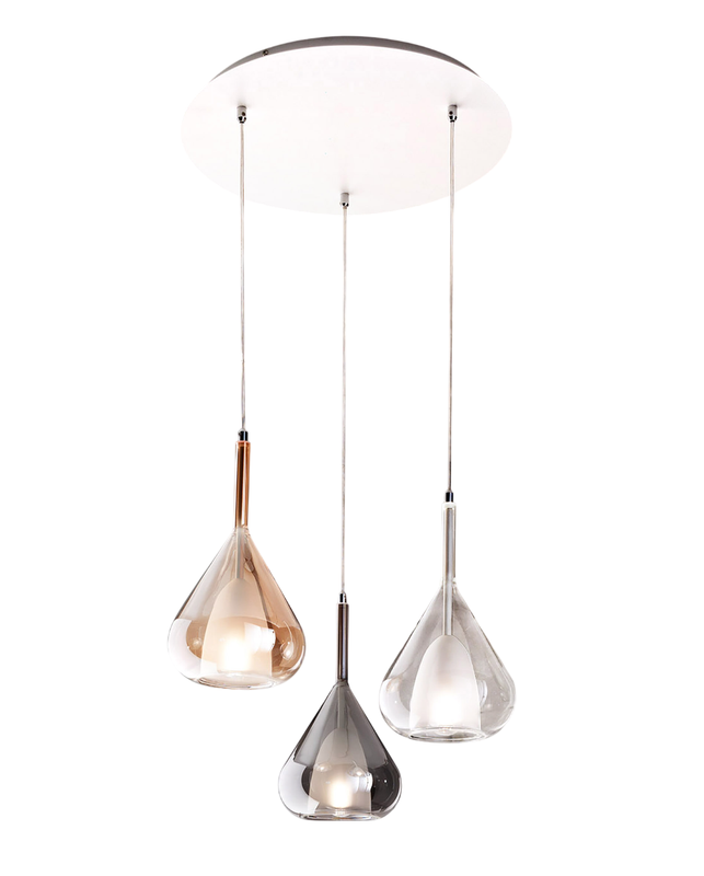 Lampa wisząca LED Lila z metalu i szkła borokrzemianowego 3481-47-297 Fabas Luce