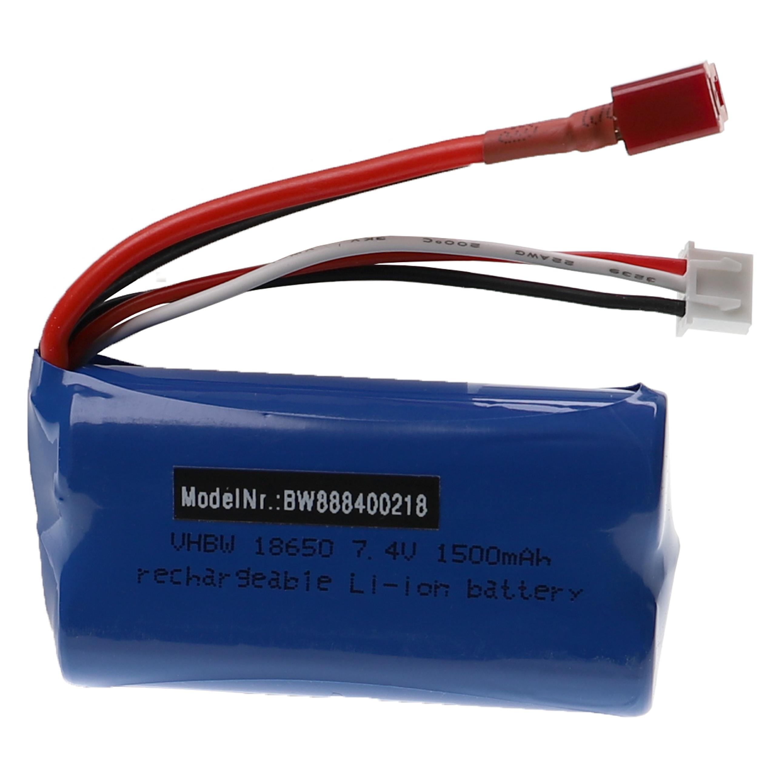 Vhbw Batería Recargable Compatible Con BEC Clavija (m) Para Modelismo Por Ej. Coche Carreras, Avión (800mAh, 7,4V, Li-poli, 56 X 30 X 15mm