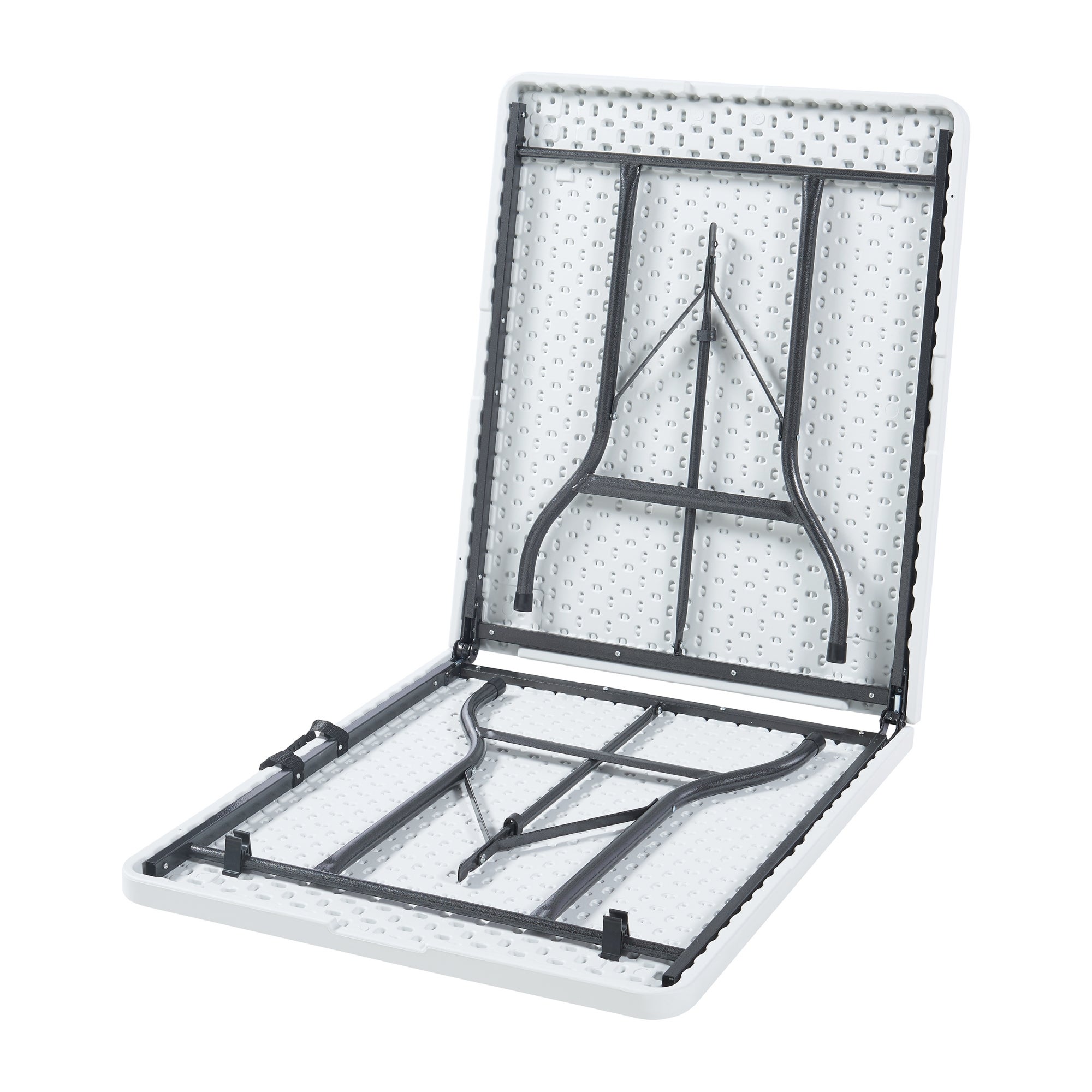 Mesa dobrável de exterior Ljusnarsberg metal/plástico 180x75x72cm - Branco [en.casa] - 8