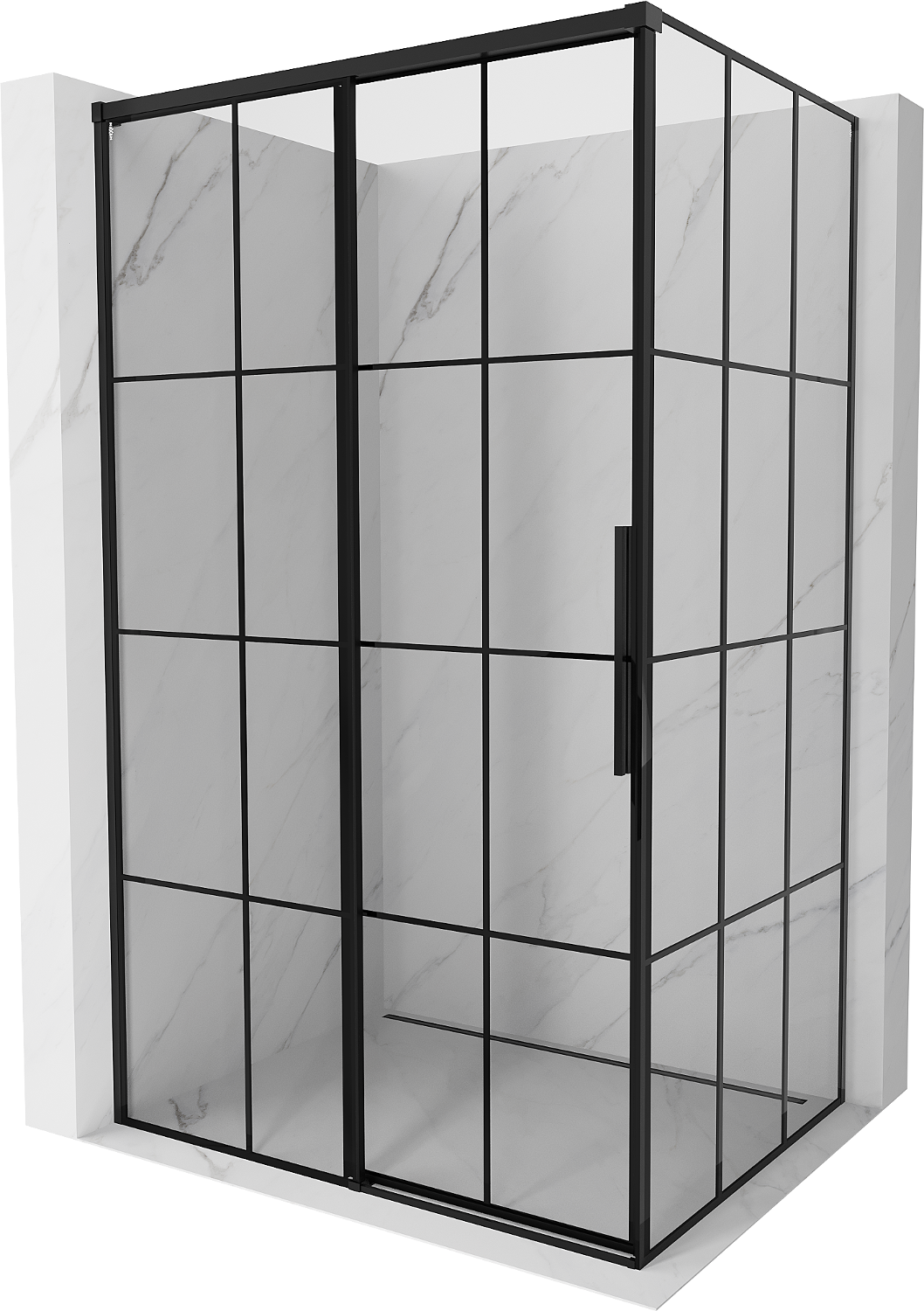 Mexen Rox kabina prysznicowa rozsuwana lewa 100 x 70 cm, czarna kratka, czarna - 8C2-100-070-70-77-L