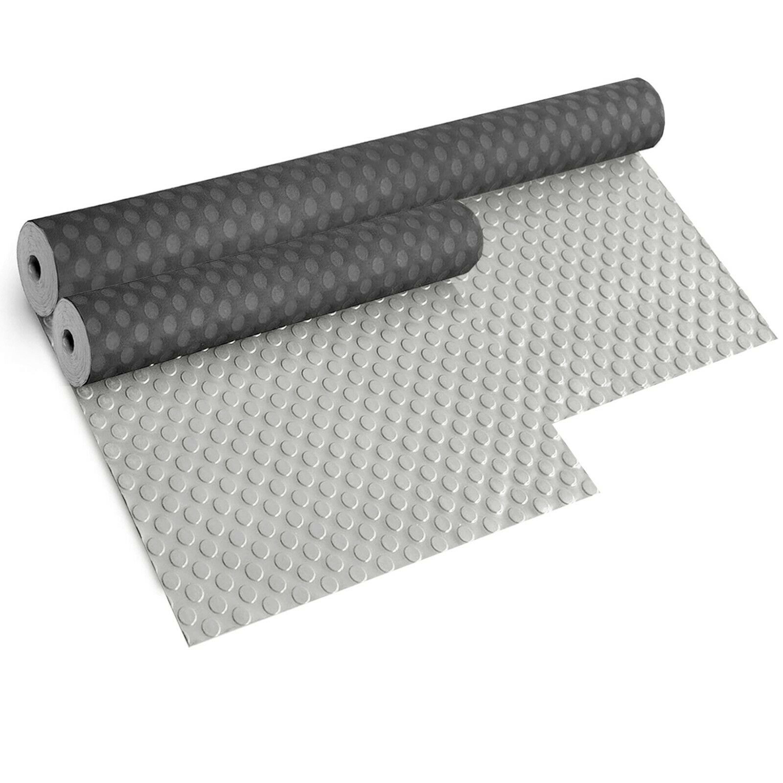 Alfombra de pvc antideslizante protege el suelo diseño en relieve círculos gris robusto 200x900 cm