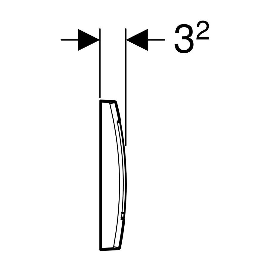 Placas de acionamento Geberit Twinline30, para descarga dupla, 115.899.KJ.1, Cor: branco - 3