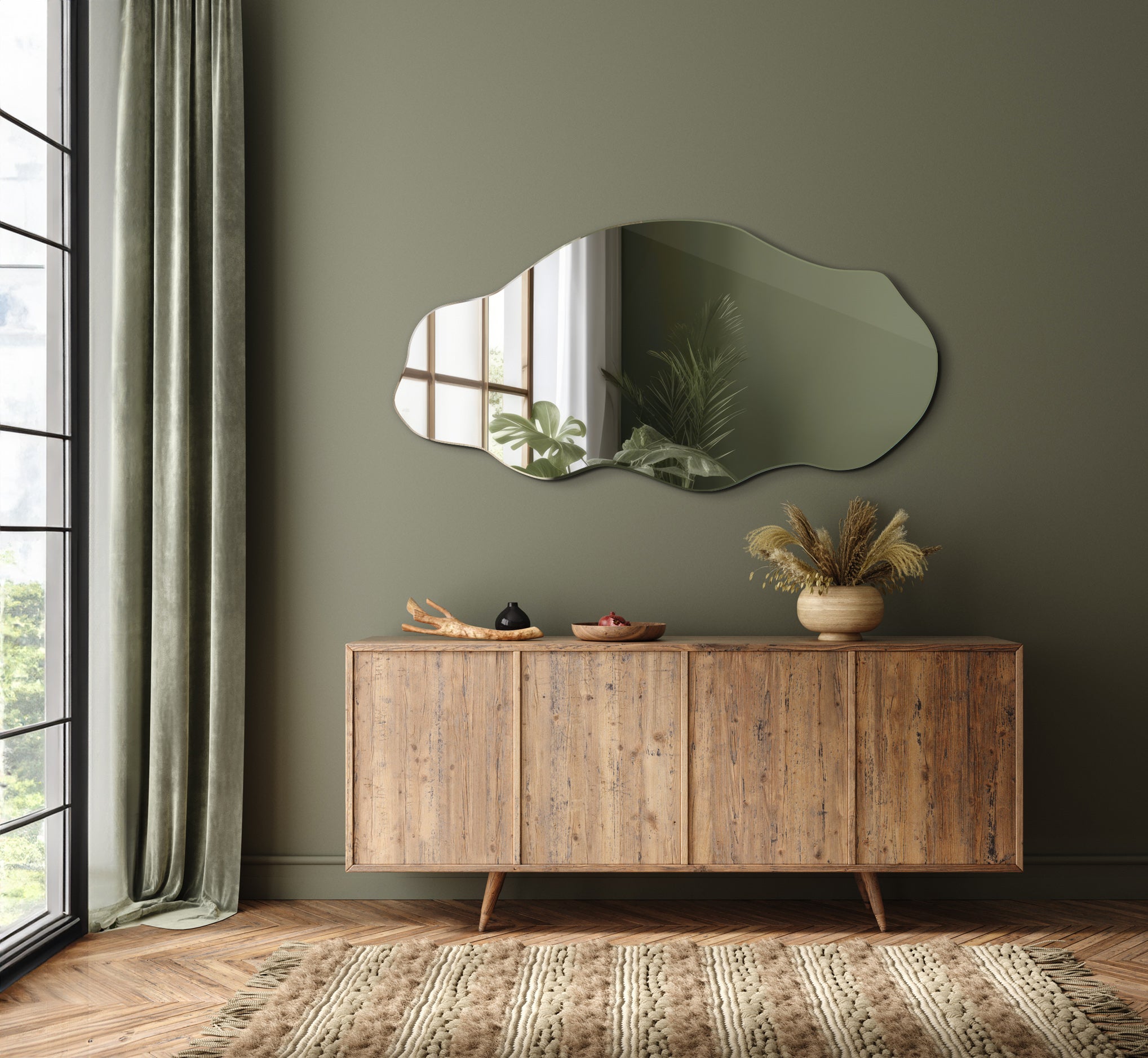 Miroir asymétrique organique irrégulier pour la salle de bain, le salon - 50 cm x 100 cm - 5