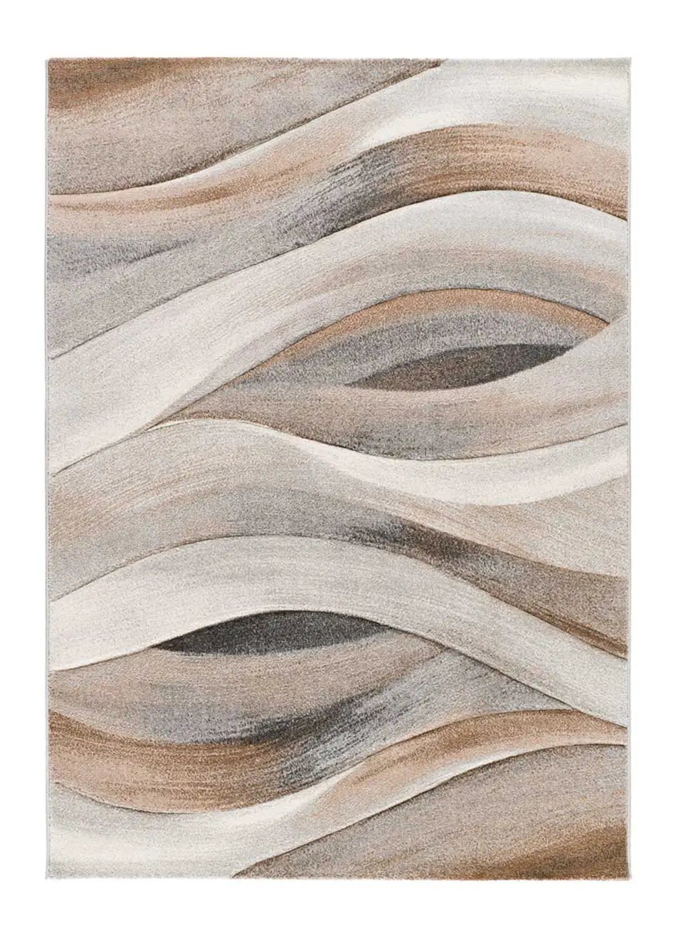Tapis intérieur beige / marron rectangulaire l.200 x L.290 cm BADET abstrait - ATTICGO - 6