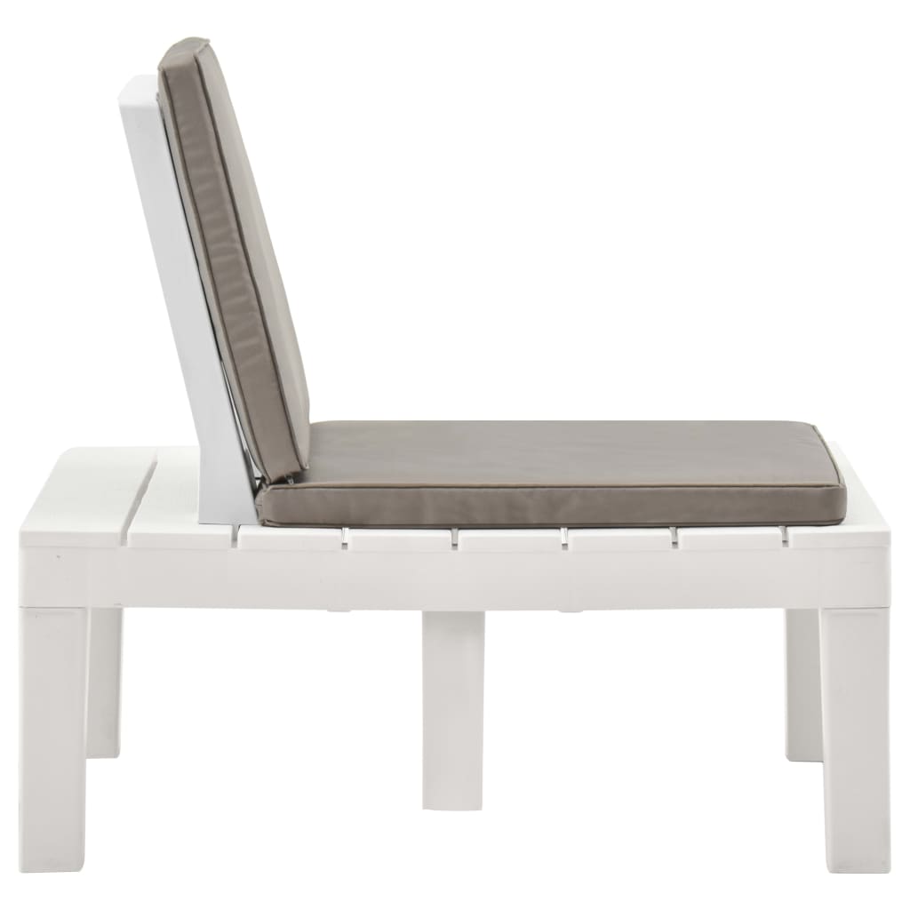Chaise de jardin avec coussin en Plastique Blanc - 3