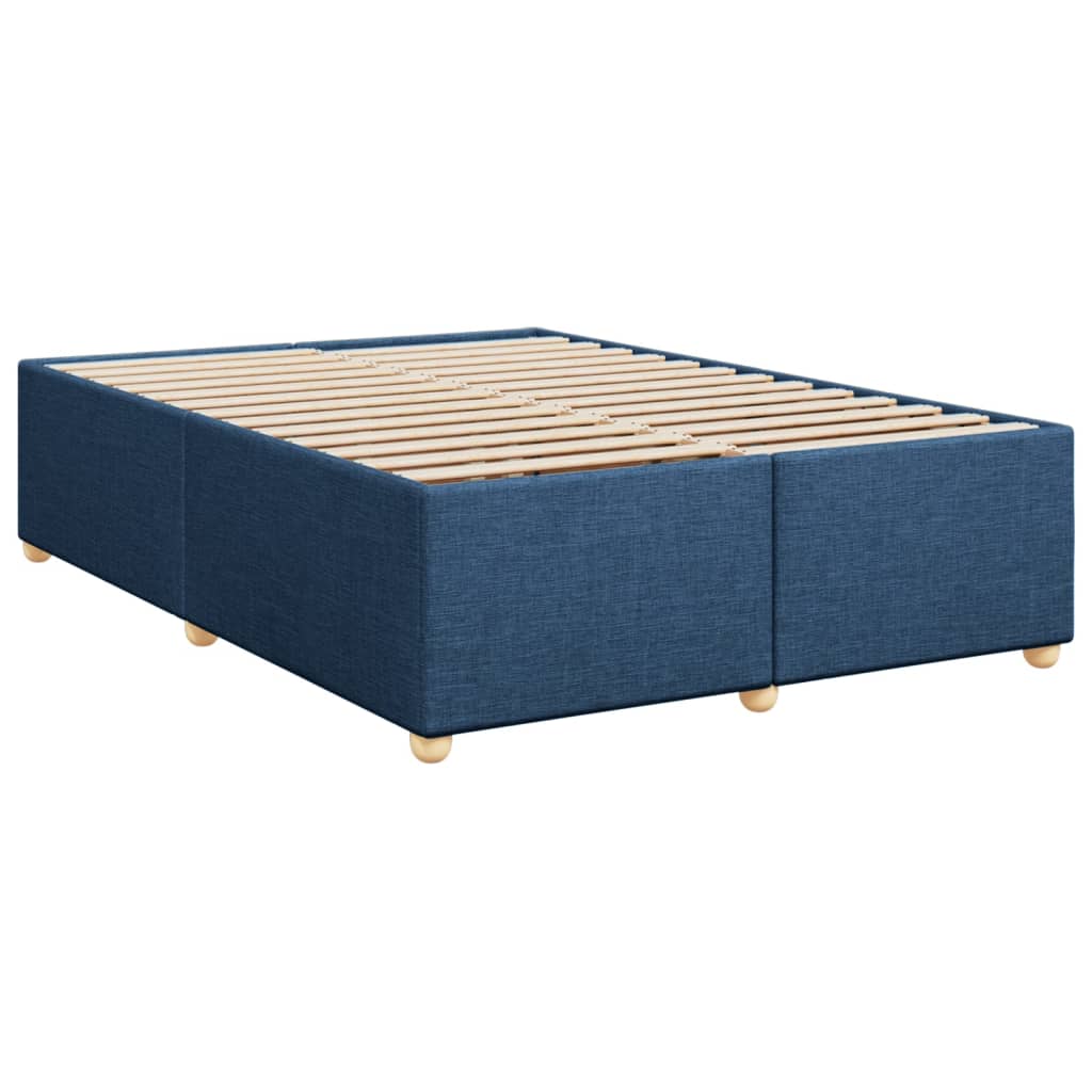 Sommier à lattes de lit avec matelas Bleu 160x200 cm Tissu — COMFORTXL - 8