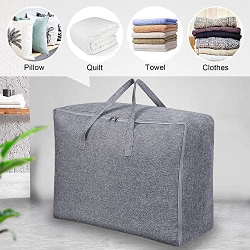 Lot de 2, Sac de Rangement pour Couette en épais, Sac Rangement Vetement Sous Lit Housse Rangement Couette avec Poignée Renforcée pour Édredons Couve - 2