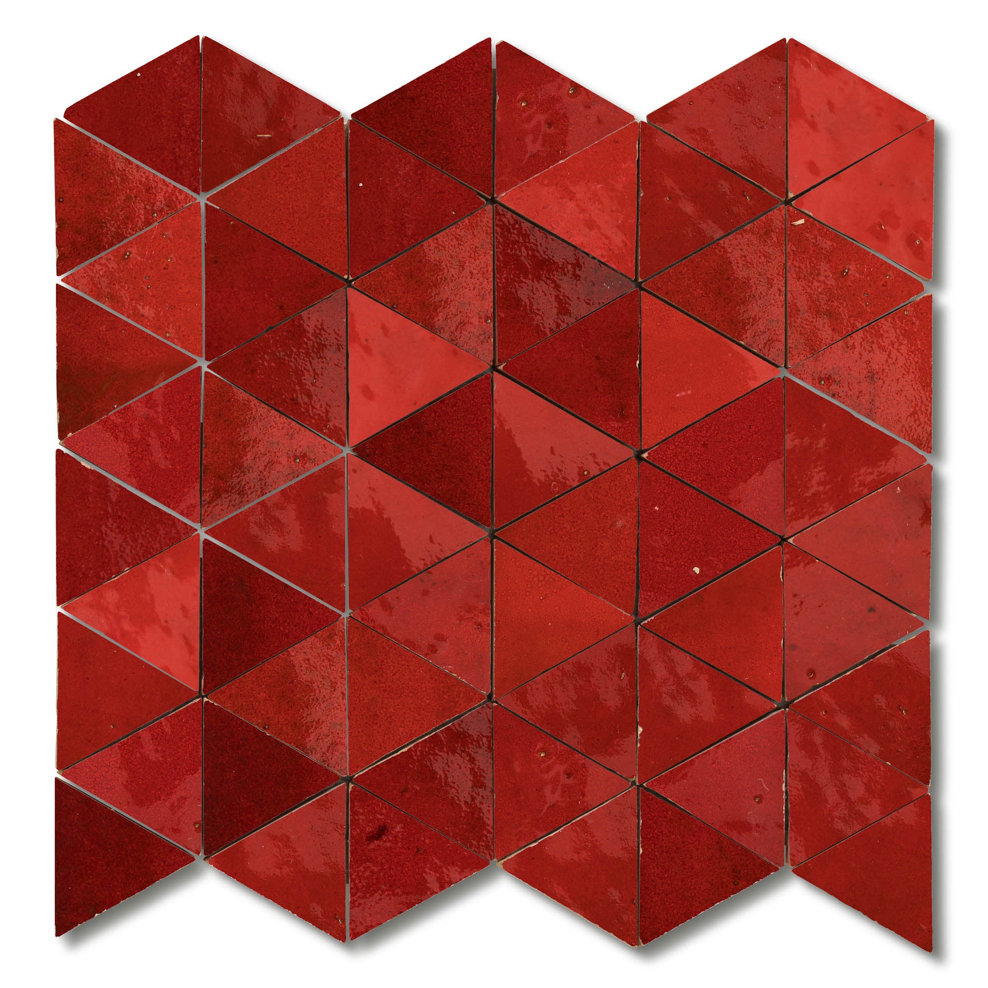 Carrelage Zellige Marocain Rouge Pétillant Petit Triangle 4,9 cm (vendu ...