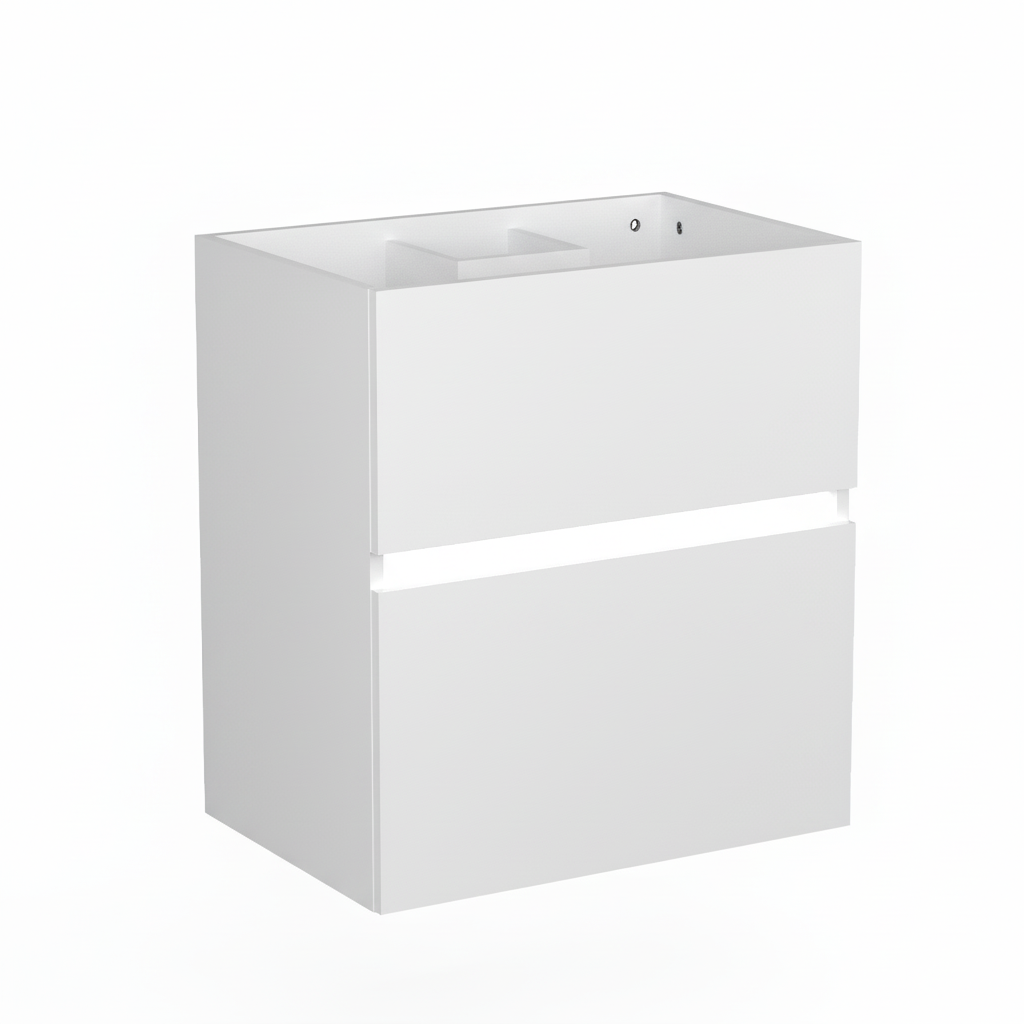 Szafka pod umywalkę NEO 60 cm biały połysk z oświetleniem LED bez umywalki