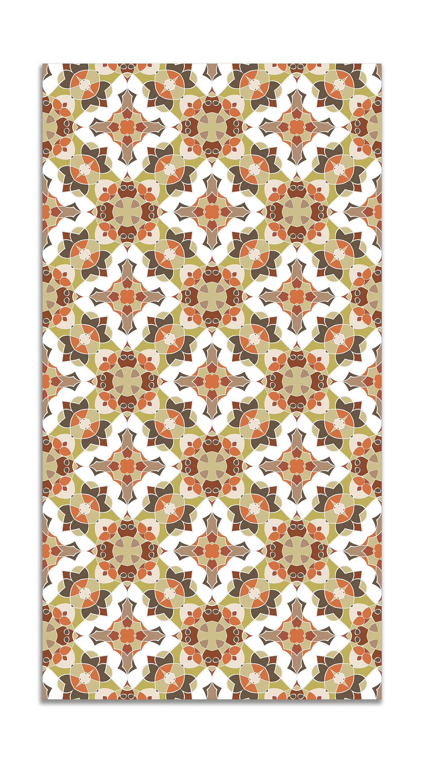 Panorama alfombra vinílica baldosín estilo oriental naranja 100x140 cm - alfombra cocina vinilo - alfombra salón antideslizante