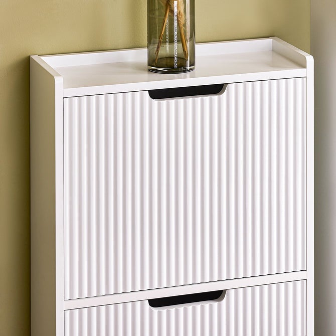 SoBuy FSR177-H-W Meuble à Chaussures Armoire à Chaussures, 3 Portes abattantes, Meuble d'Entrée, Blanc - 8