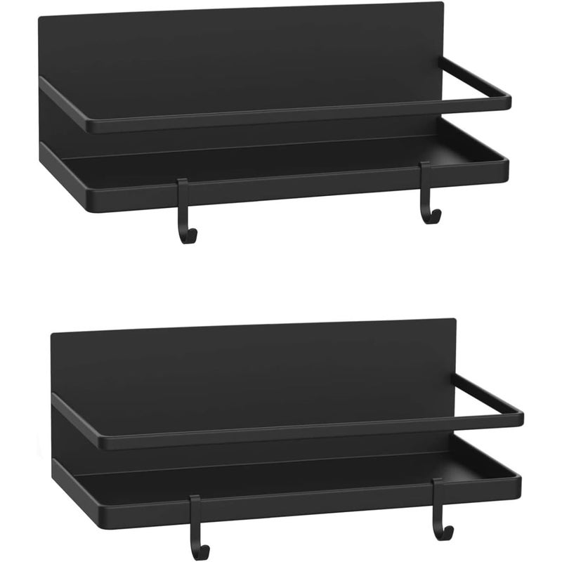 (2 sztuki) Magnetyczna półka na przyprawy kuchenne, montowana na ścianie, nie wymaga wiercenia, półki boczne