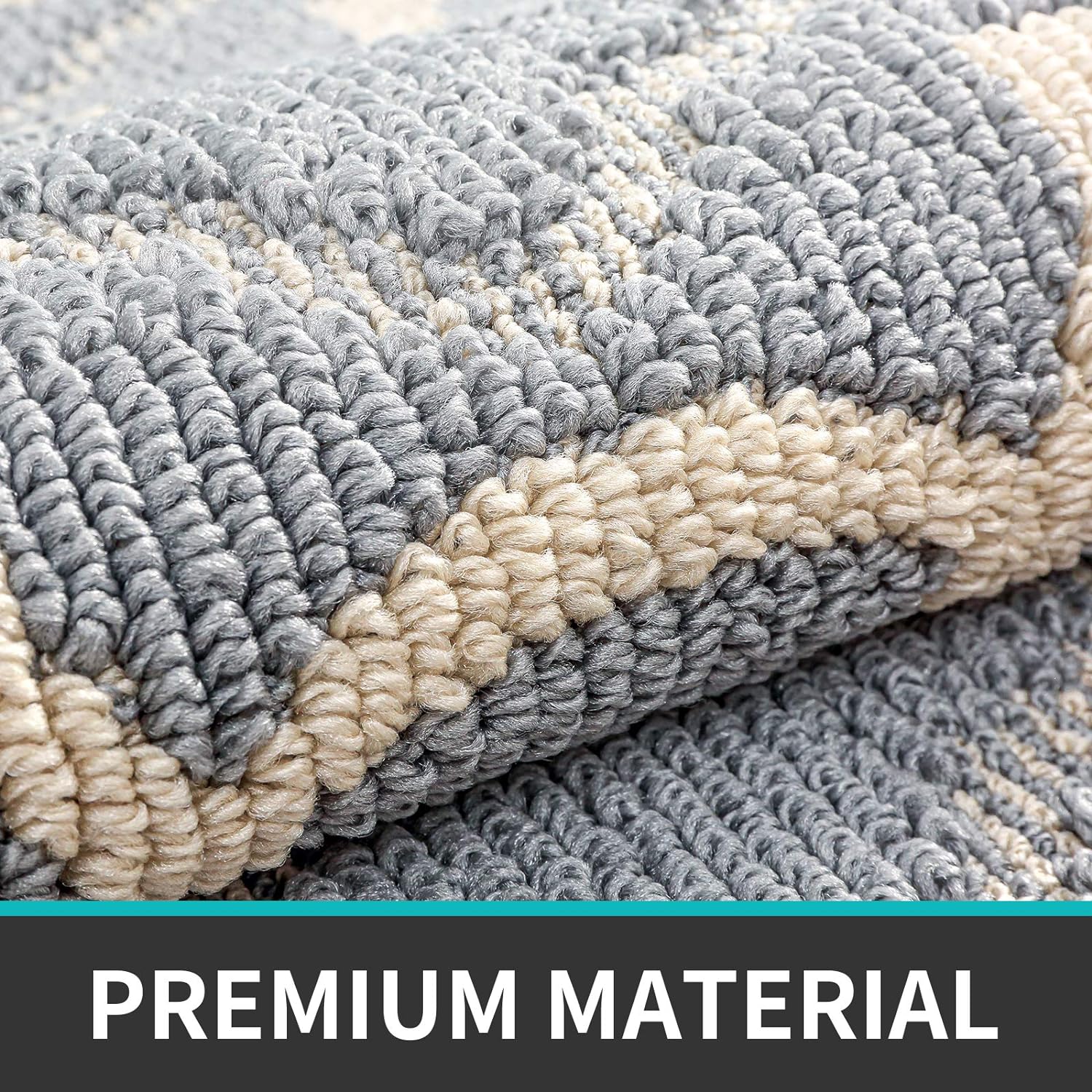 Paillasson Antidérapant,Tapis de Porte Intérieur et Extérieur | Absorbant et Résistant,Tapis d'entrée Lavable en Machine,Anti-Poussière-50x80 cm,Gris - 2