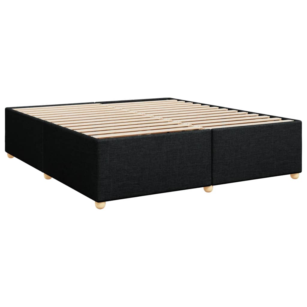 Cadre de lit sans matelas noir 200 x 200 cm tissu - 3