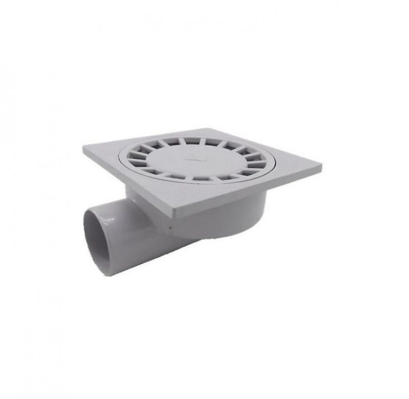 Par 200mm X 200mm Wyjście 75mm Syfon Podłogowy Łazienka Pomieszczenie Mokre Prysznic 1szt.-biały