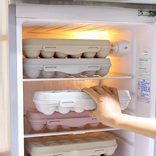 Lot de 2 boîtes à œufs avec couvercle, 12 compartiments empilables pour réfrigérateur, en polypropylène, pour le rangement de la cuisine - 3