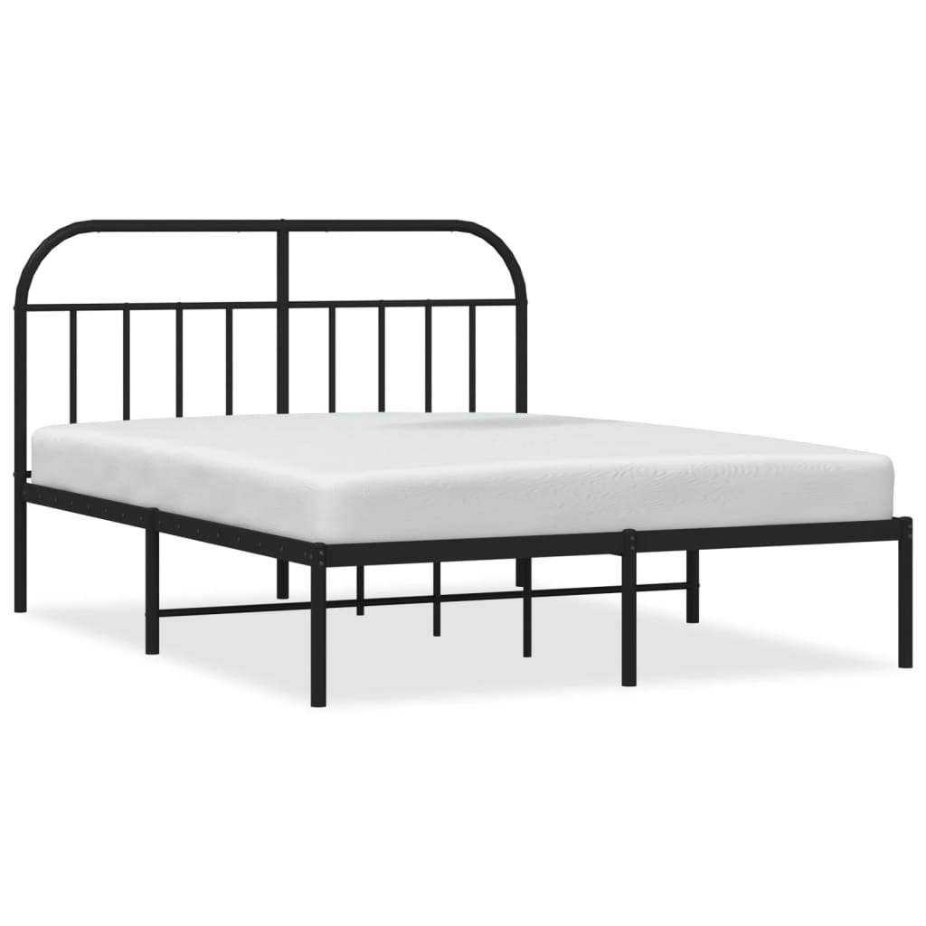 Łóżko Metalowe Czarne Rama Łóżka Ze Stelażem Do Sypialni Pokoju 140x190 cm