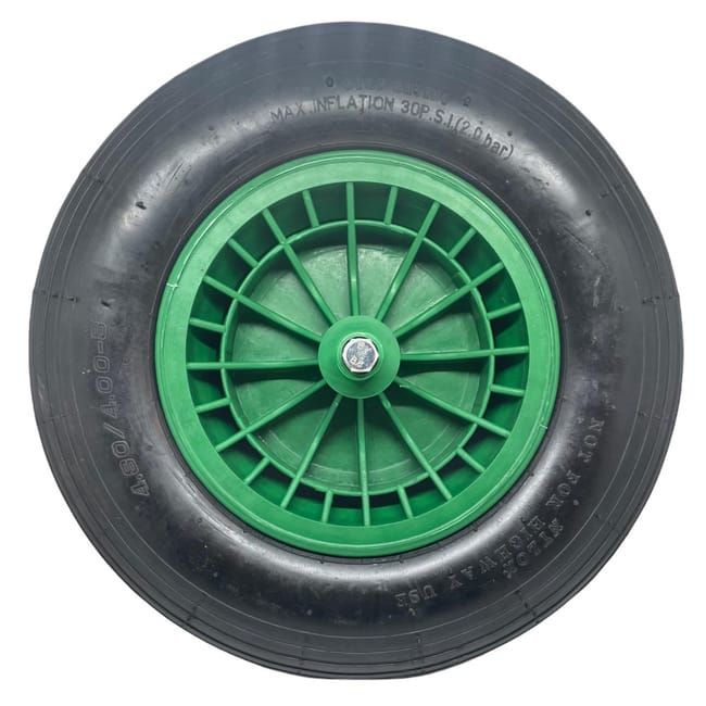 Ruota Pneumatica Tacchettata Per Carriola - Con Cuscinetti, Interasse 160 Mm, Ideale Per Terreni Irregolari - Foto 2