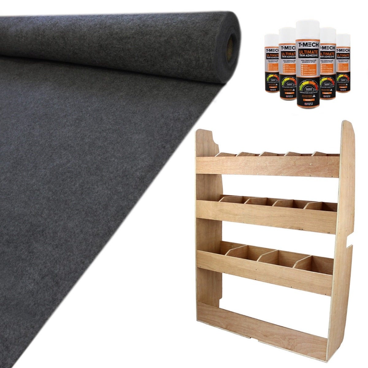 Doublure Intérieure Van Feutre Anthracite 2m + Poches – Monstershop, 0.3mm
