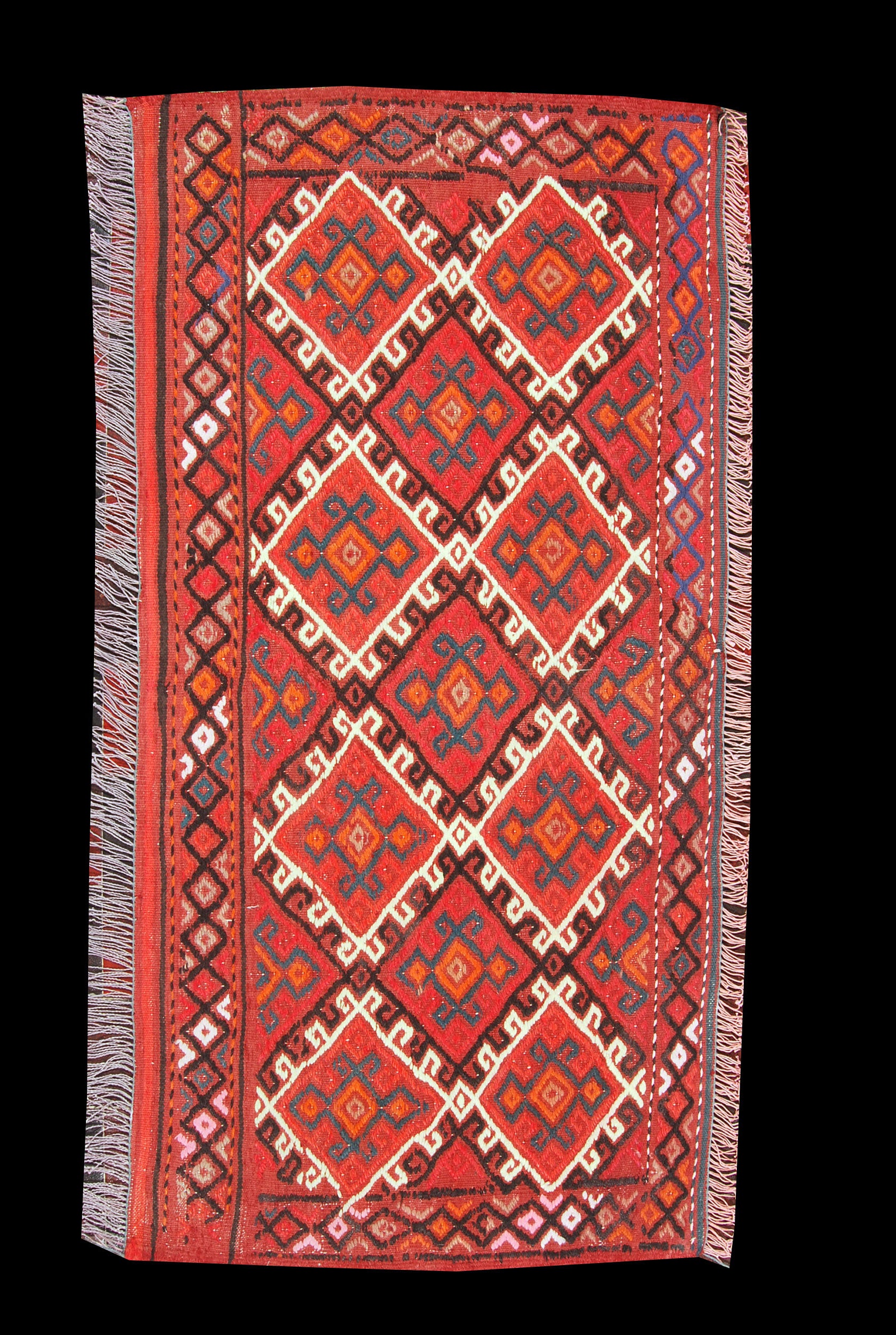 Oryginalny ręcznie tkany kilim/dywan z certyfikatem autentyczności 110x54cm GALLERIAFARAH1970