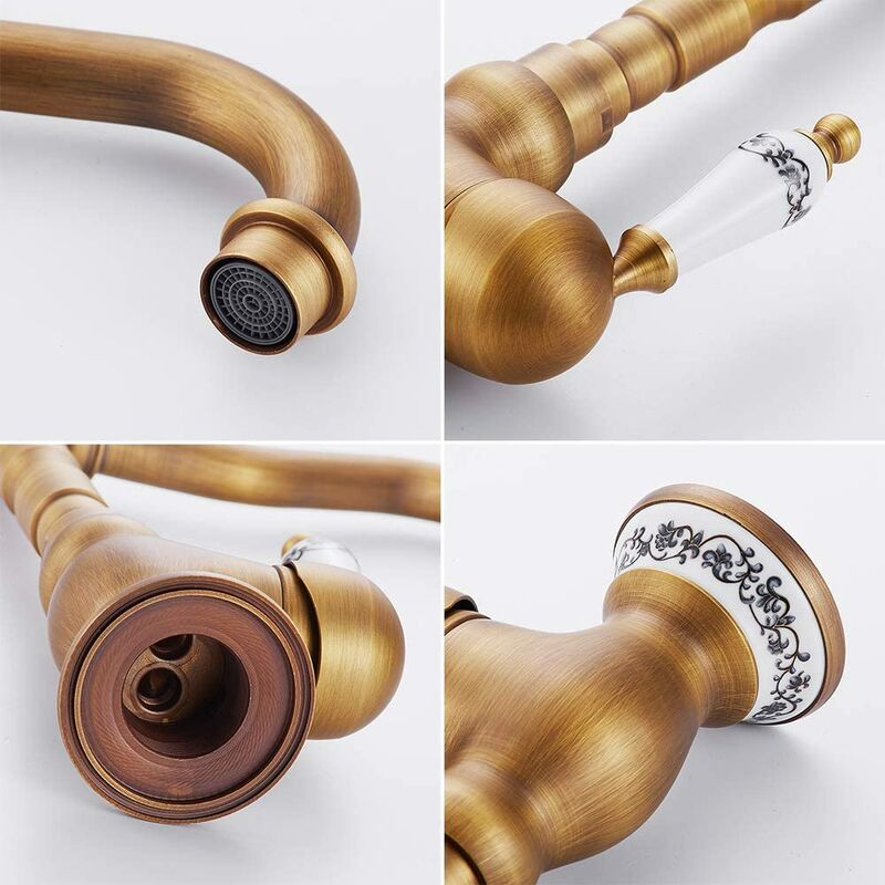 Grifo monomando para fregadero de cocina, grifo de lavabo vintage