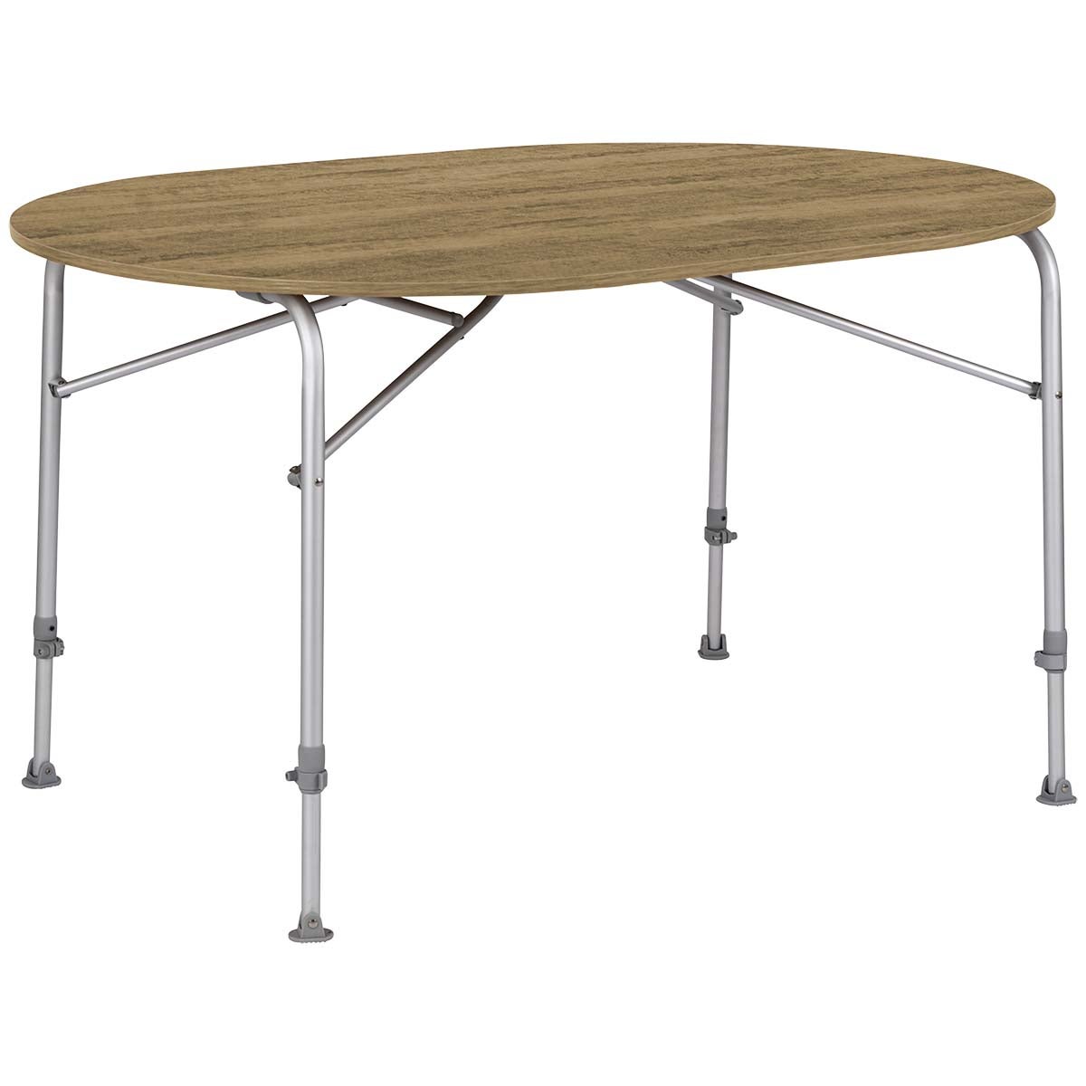 Table De Camping Bo-Camp Premium – Ovale 120x80 Cm – Repliable En Coffre – Pieds Réglables