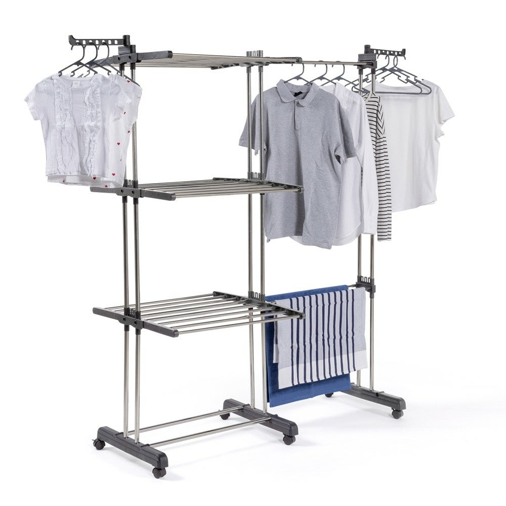 Episent Episet Étendoir À Linge Extensible À 3 Niveaux, Peu Encombrant