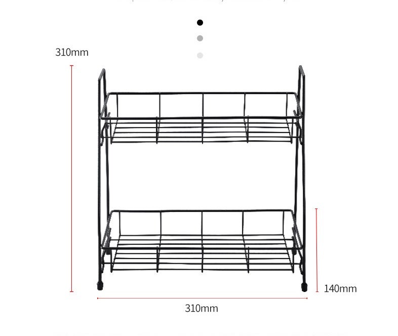 Porte-Épices en Métal Rangement Epices Cuisine pour Comptoir 2 Niveaux Noir - 2