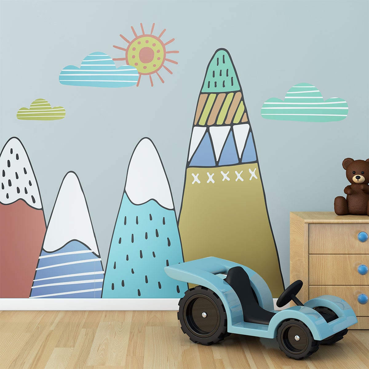 Vinilo niño escandinavo de montaña daliborka - adhesivo de pared - revestimiento sticker mural decorativo - 80x120cm