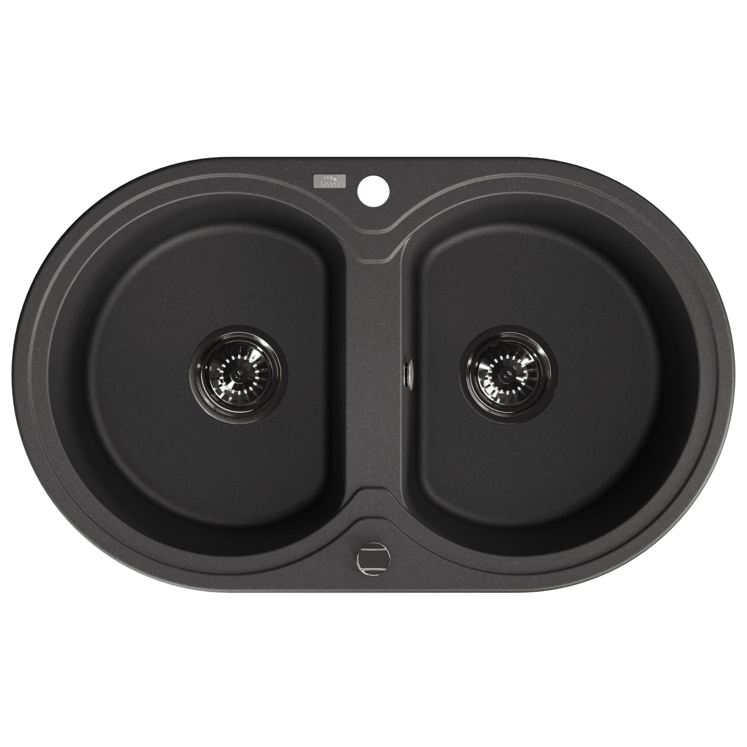 Zlewozmywak Granitowy 2 Komorowy Laveo DAFNE 47x78cm Czarny