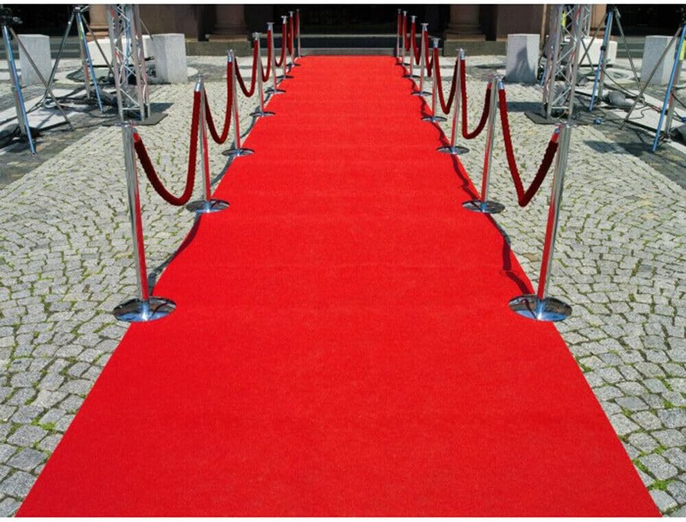 Tapis Coureur Au Mètre H100 Cm Antidérapant Moquette Entrée Couloir Boutique Rouge - 5