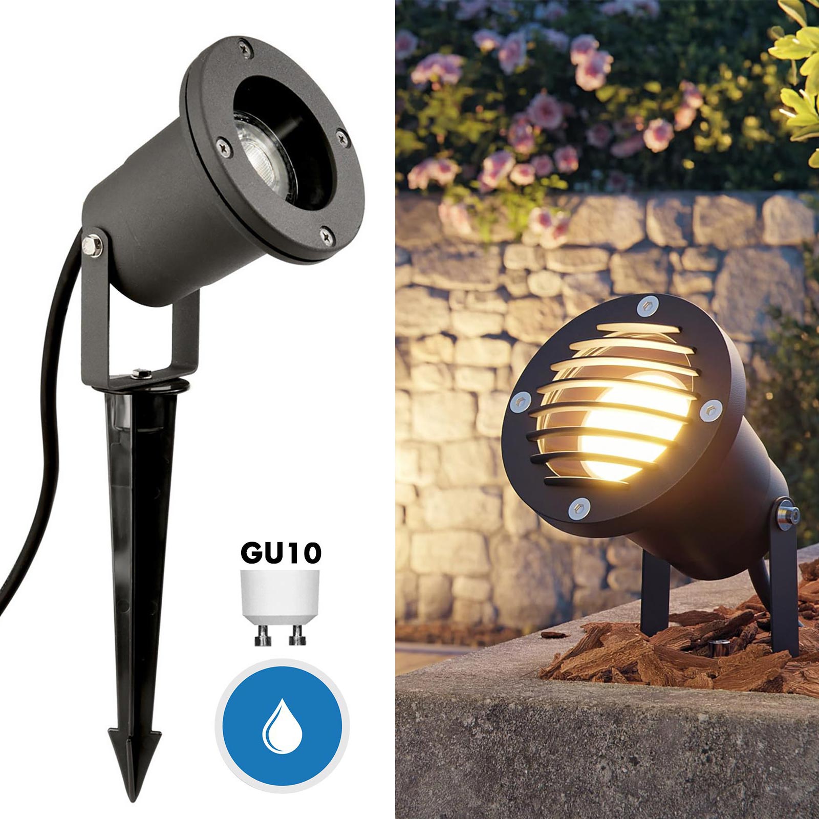 Casetta Per Gatti Da Esterno Faretto LED Da Esterno Orientabile - IP65, 220V, Con Picchetto Per Giardino, Compatibile Con Lampadine GU10 Faretti Giardino - Foto 5