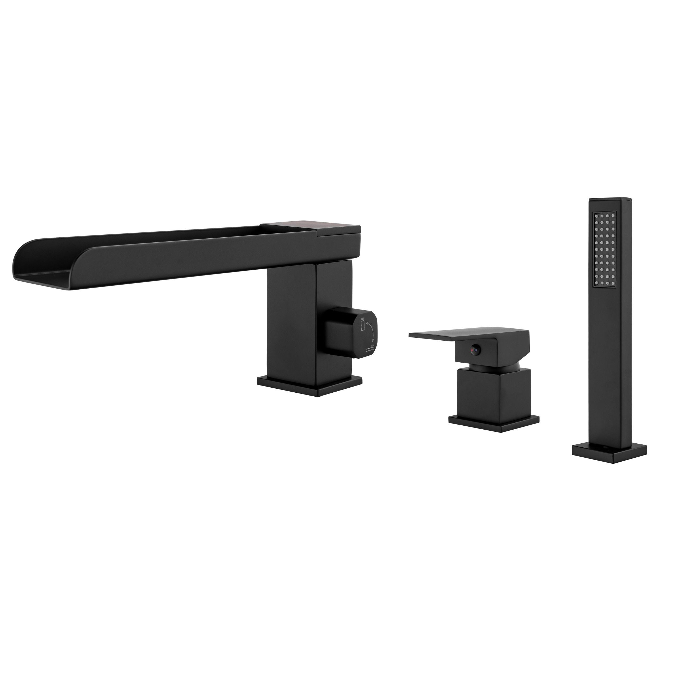 BATERIA WANNOWA 3-OTWOROWA NAWANNOWA STOJĄCA CZARNA