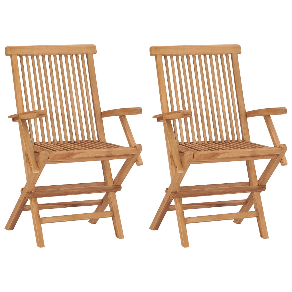 Chaises de jardin avec coussins taupe 2 pcs Bois de teck massif 2 - 3