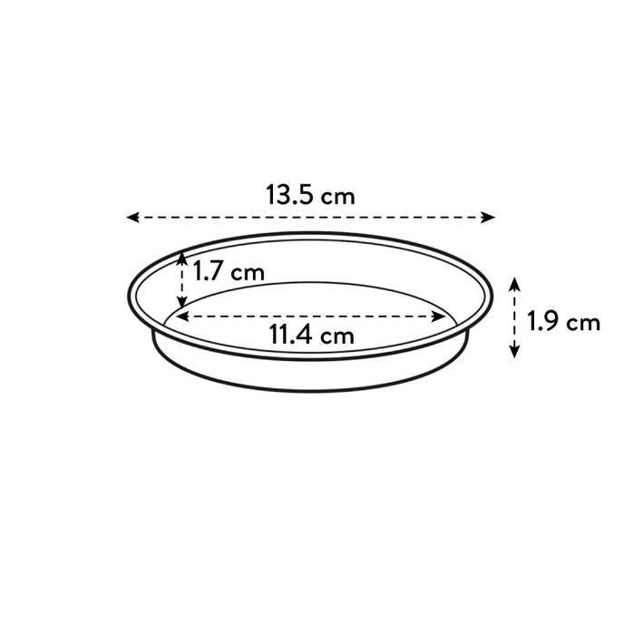 ElhoGreen Basics Saucer 14 - Negro - L 14 x B x H 2 cm - Interior Exterior Cultívalo tú mismo y Accesorios - 100% reciclado - 3
