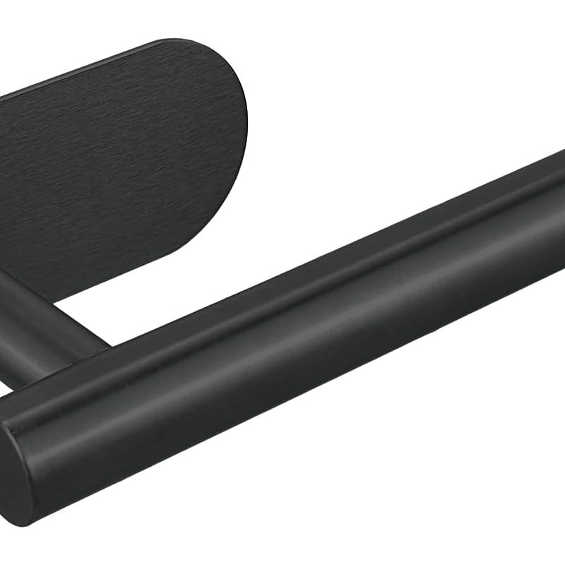 Czarny, samoprzylepny uchwyt na papier toaletowy, wykonany ze stali nierdzewnej, nie wymaga wiercenia, odpowiedni do łazienki, kuchni i pralni.