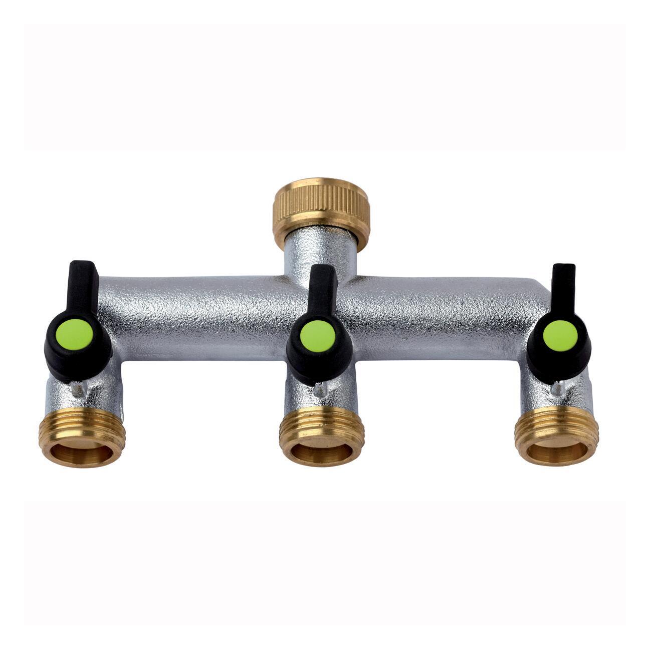 Rozdzielacz CHROM potrójny gwint Żeński 3/4" - wyjścia Męskie 3/4"