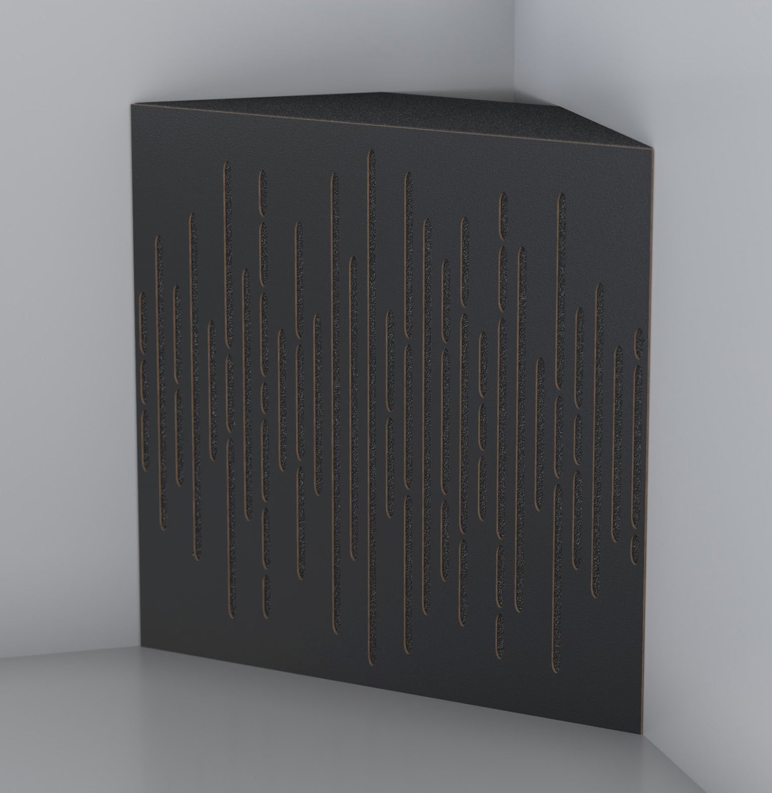 Lot de 2 Pièges à basses WAVE acoustiques insonorisants 50x50x10 cm -MDF perforé laminé et mousse acoustique -Noir - 3