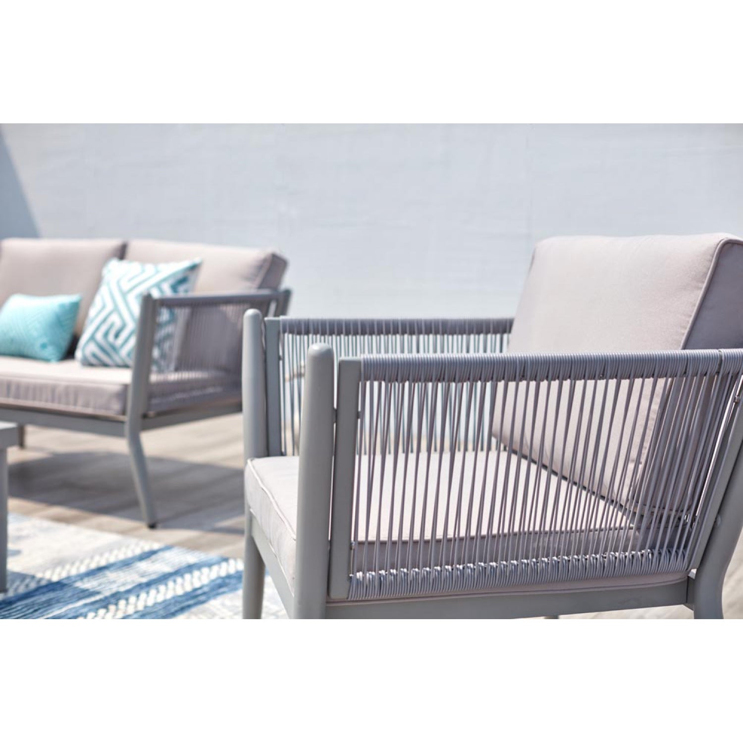 Salon de jardin en Aluminium Gris 4 personnes - 5