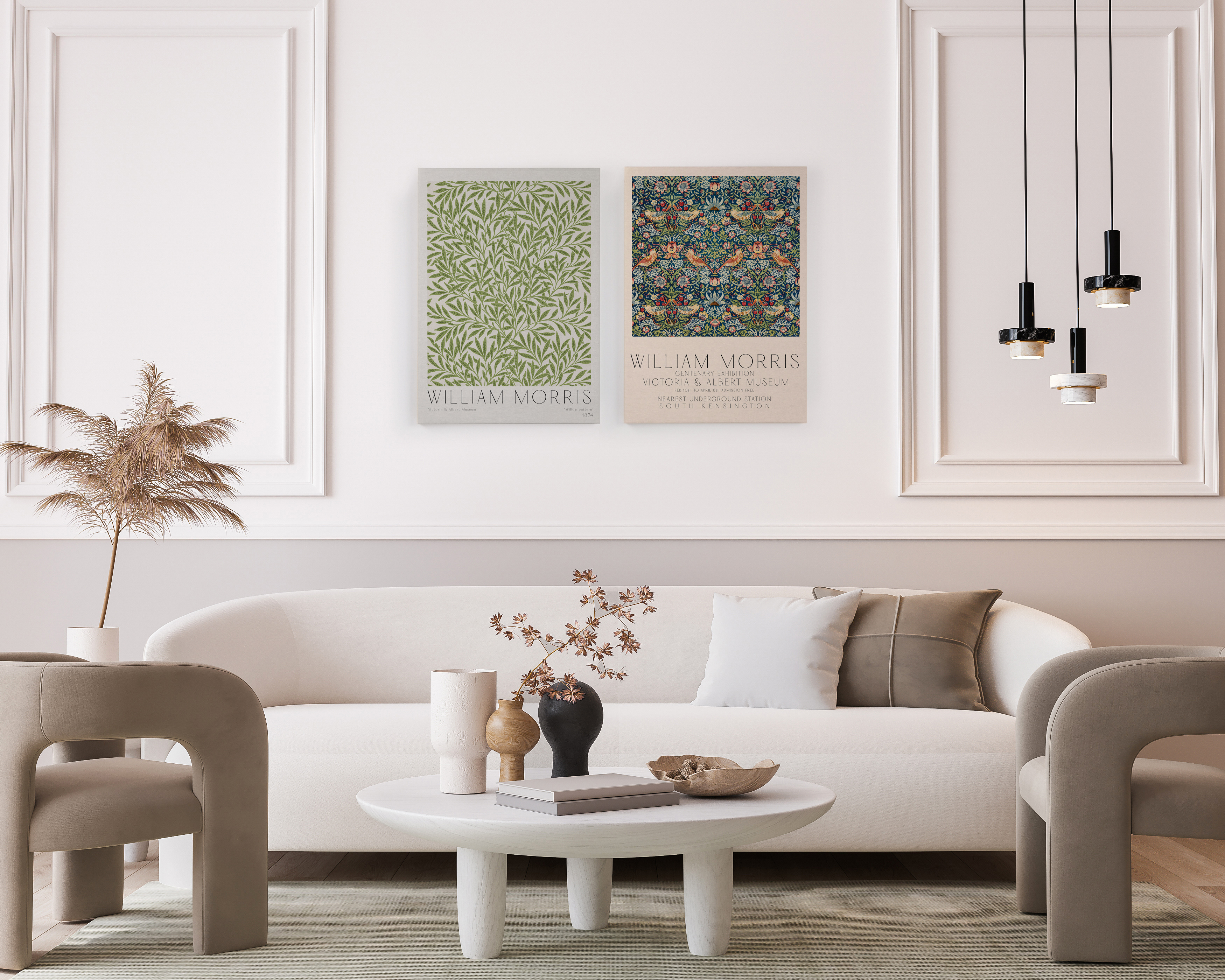 Peinture sur toile canvas tableau 60x40 imprimé HD William Morris - 2
