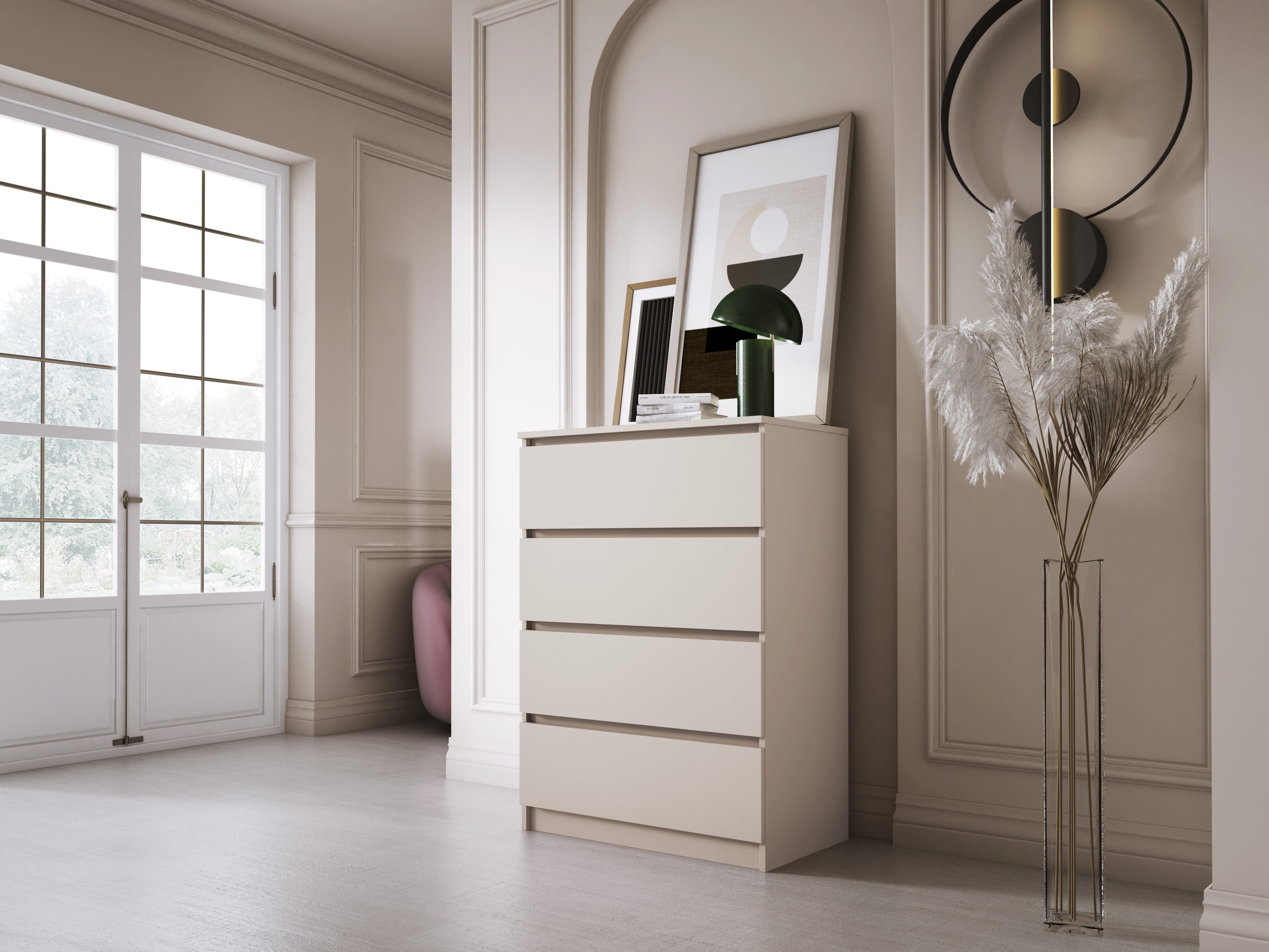 Commode 4 tiroirs, cachemire, 70 x 39 x 101 cm - 4