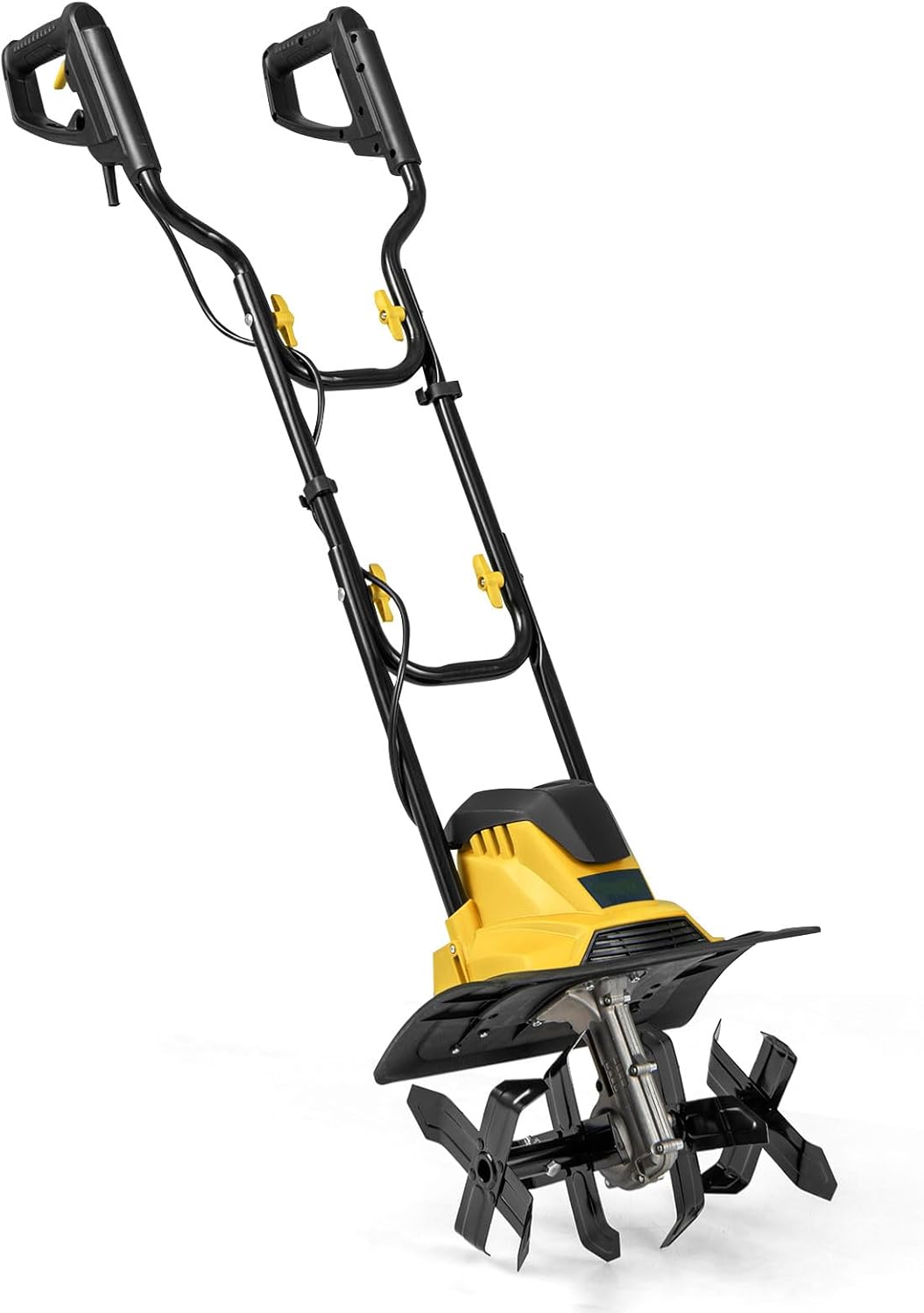 Elektryczna Glebogryzarka Przewodowa 1200 W, Ręczna Glebogryzarka z Frezem 10 A, Szerokość Robocza i Głębokość Robocza 22 cm (Żółta, Szerokość 36,5)
