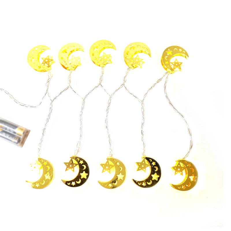 LED Eid Ramadan String Lights Moon Shaped Lantern Crescent 5ft 10LED ...