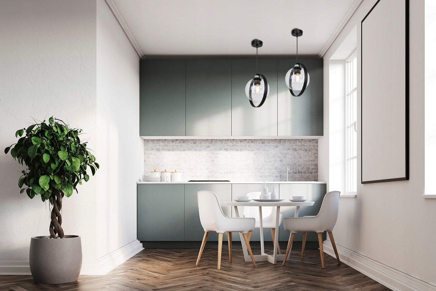 Lampa sufitowa wisząca Ring Haga modern 1xE27 abażur pierścień transparentny Light Home LH - 4