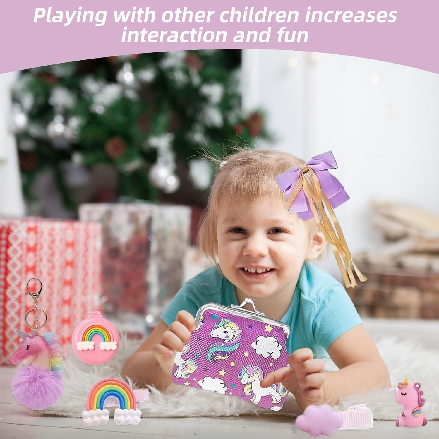 Kalendarz adwentowy na Boże Narodzenie, 24-dniowe odliczanie z dodatkami w kształcie jednorożca, świąteczny prezent-niespodzianka (24 sztuki) - 2