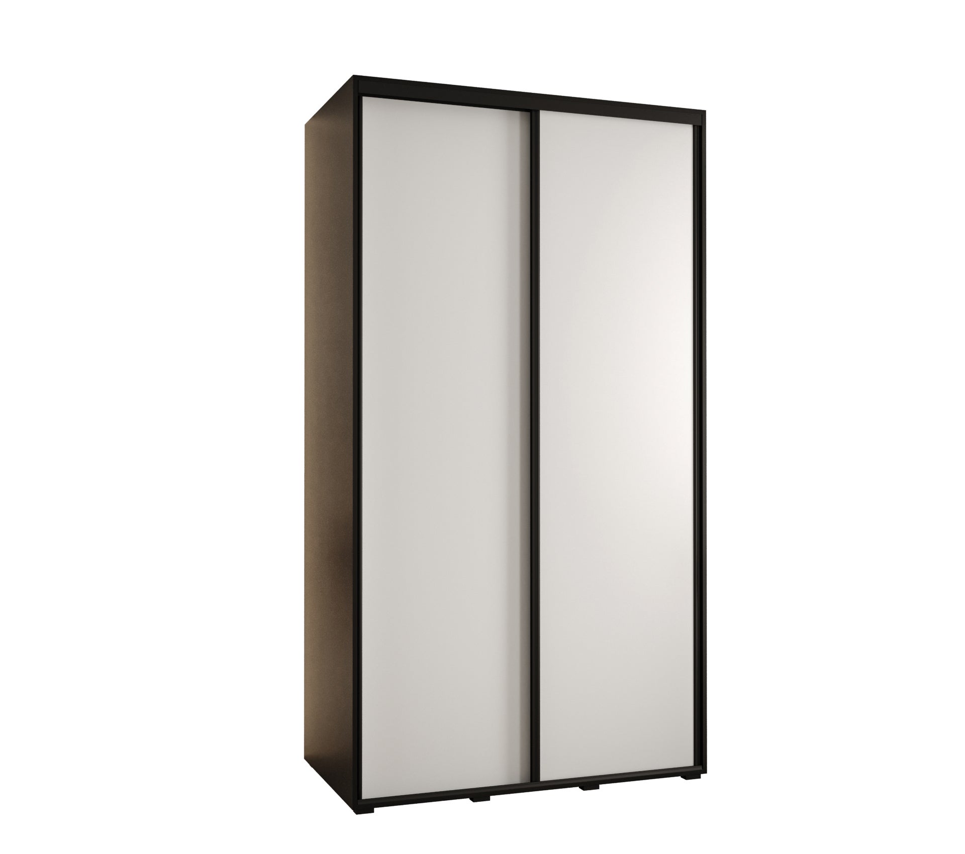 Szafa przesuwna wysoka Davos 1 130 x 60 x 235,2 cm czarny + biały + u. czarny - Abiks Meble