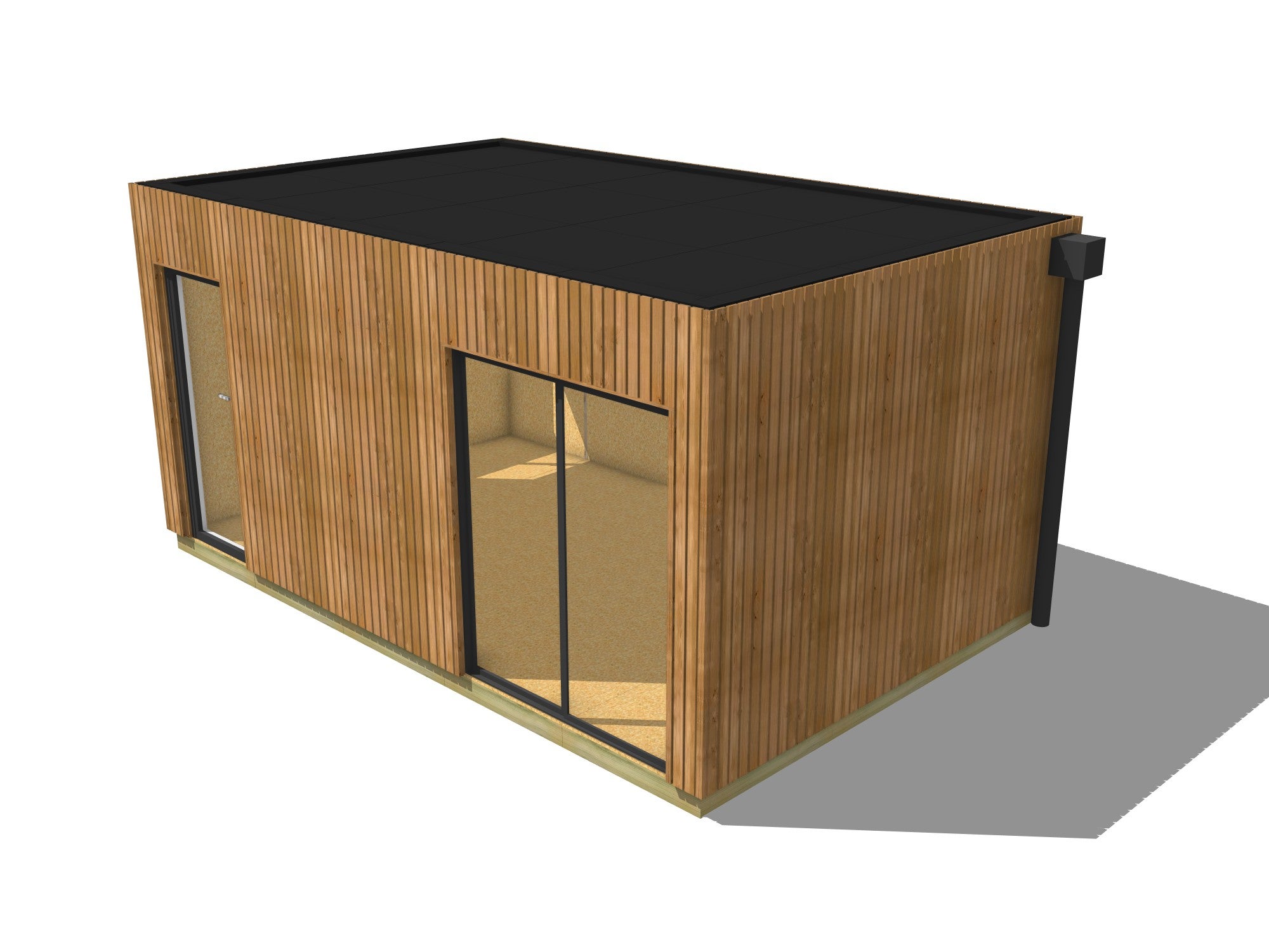 Dépendance jardin sans permis en bois 5,5 x 3,5 x 2,7 m avec plancher isolé - 2