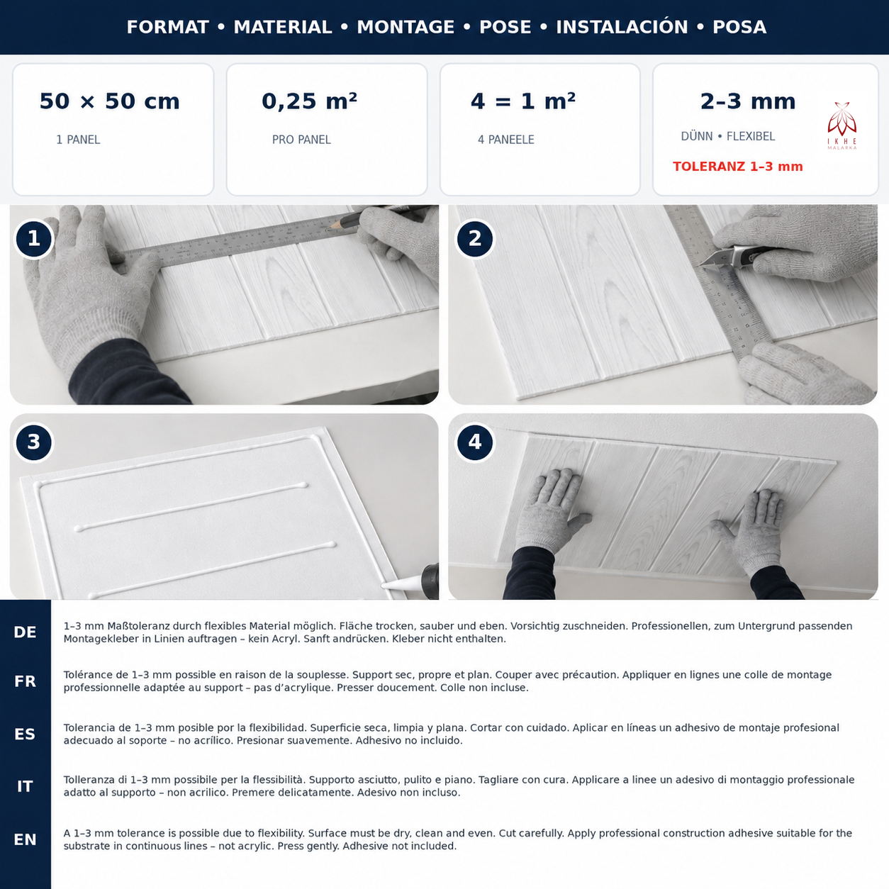 (20 m² = 80 peças) / painéis de parede revestimento de paredes de teto imitação de madeira MATERIAL POLIESTIRENO 2 mm de espessura 0204 - 3