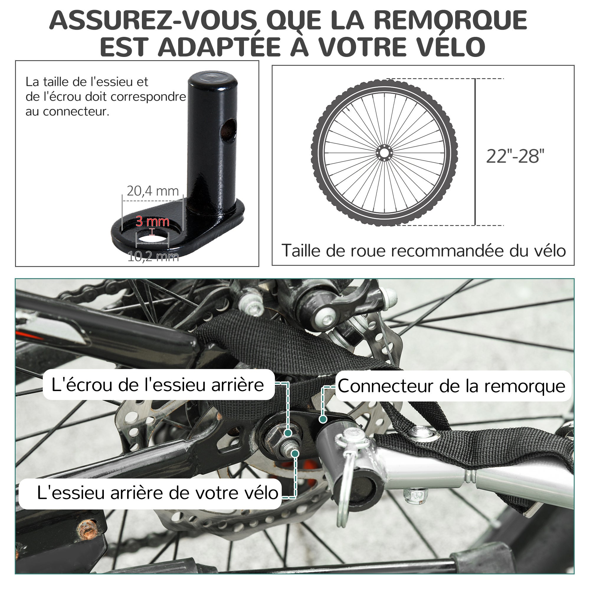 Remorque vélo pour chien animaux Acier PawHut - 9