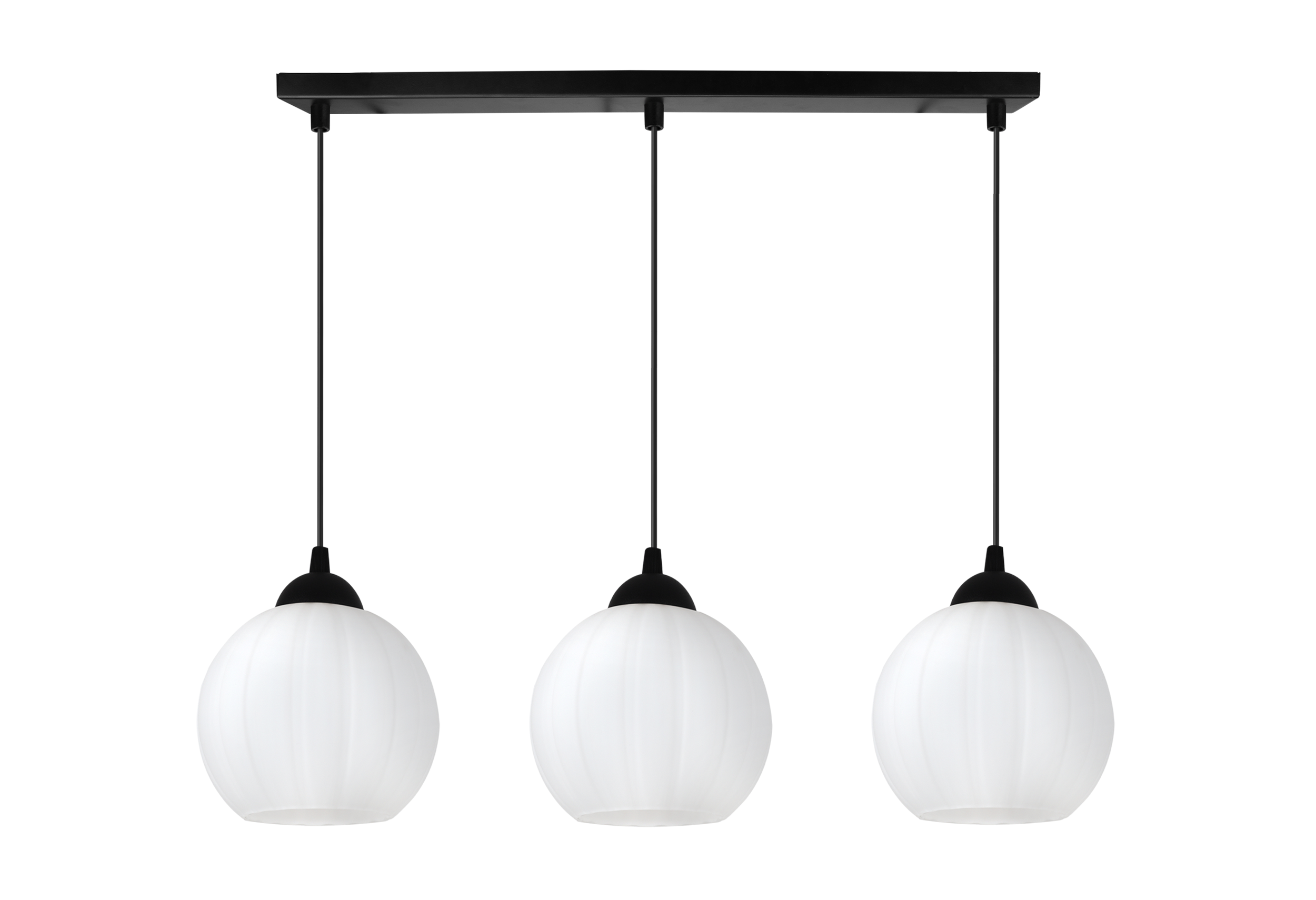 Lampa sufitowa wisząca pozioma Costa loft 3xE27 klosz kula biała Light Home LH